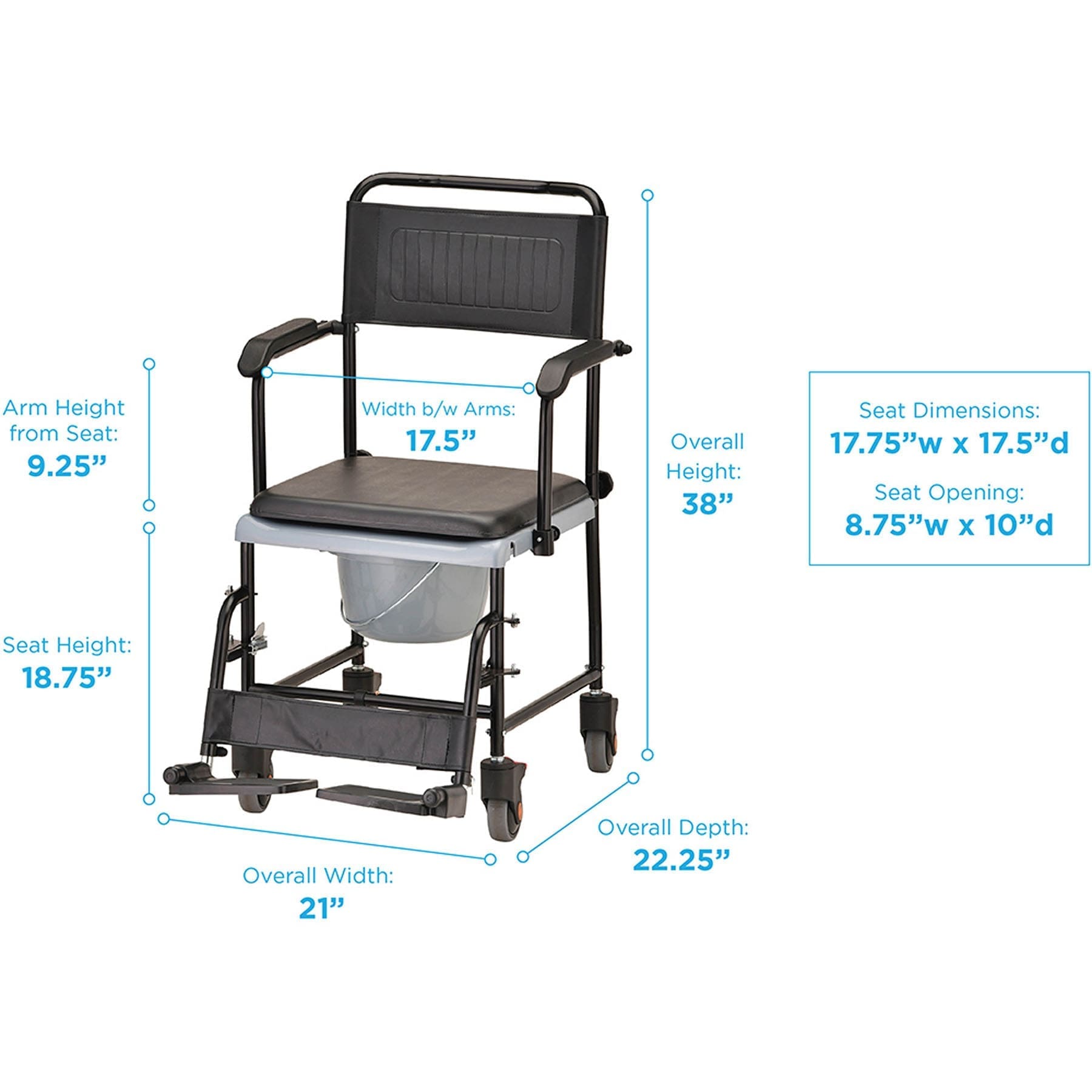 Wheeled Commode Chair - Image 2