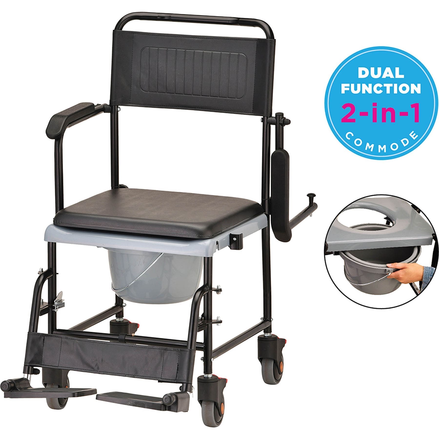Wheeled Commode Chair