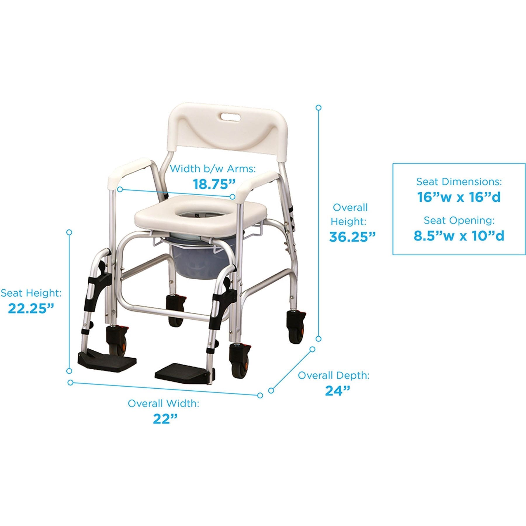 Wheeled Shower/Commode Chair - Image 2