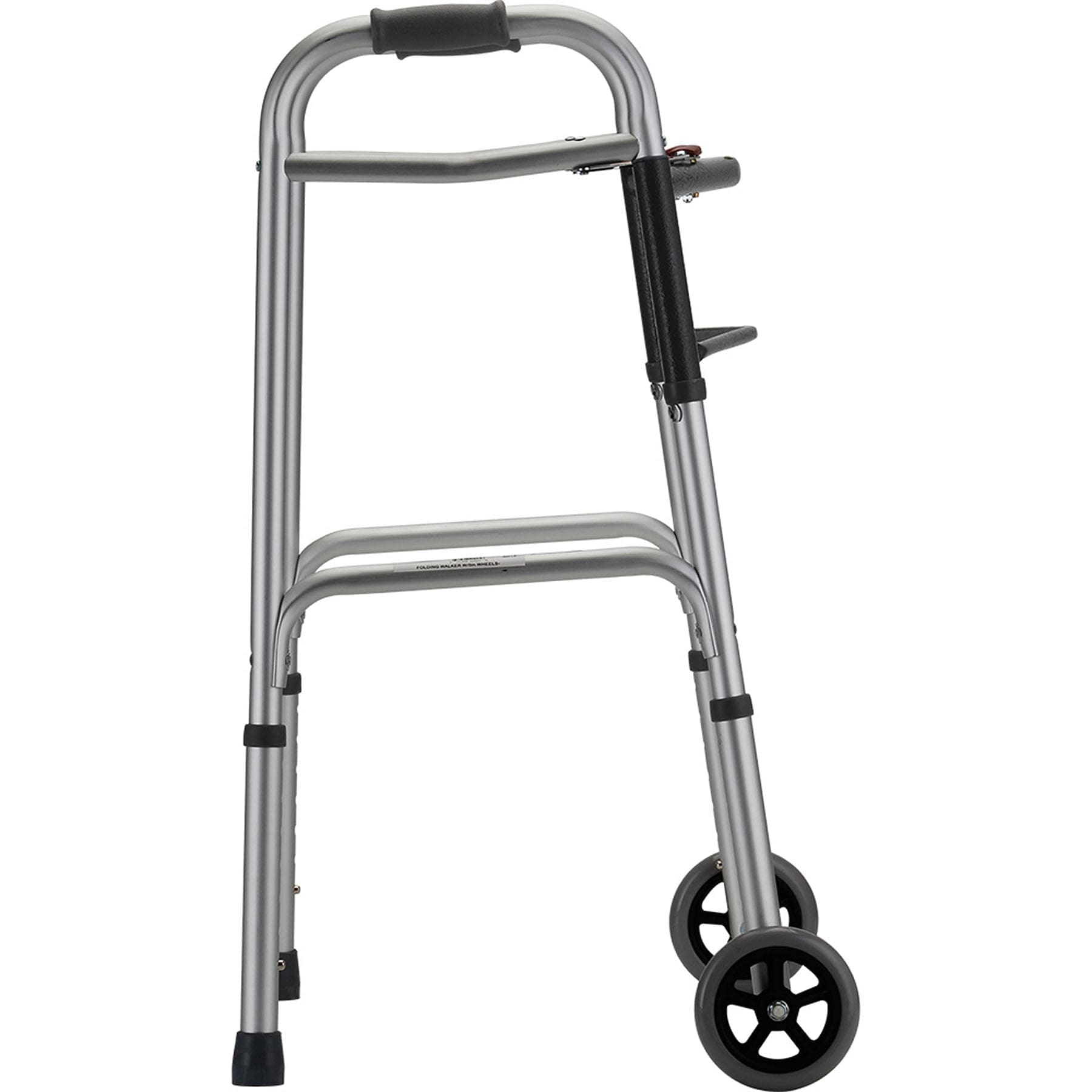 Folding Walker With 5" Wheels 2 Button Standard - Image 3