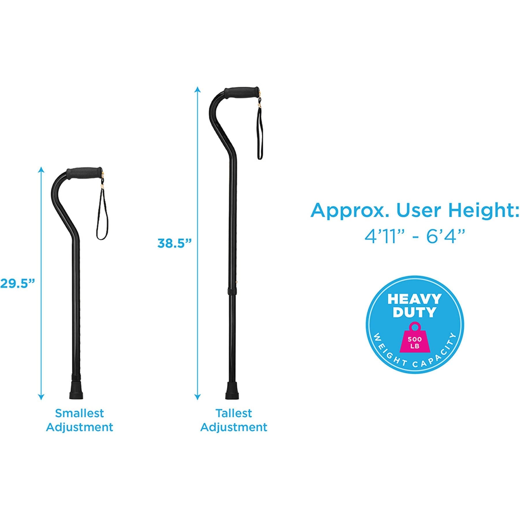 Heavy Duty Walking Cane with Offset Handle - Image 2